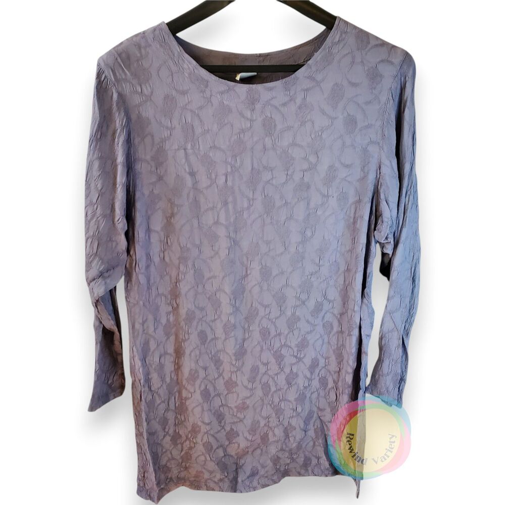 Cut Loose Periwinkle Floral Jacquard Tunic Top M